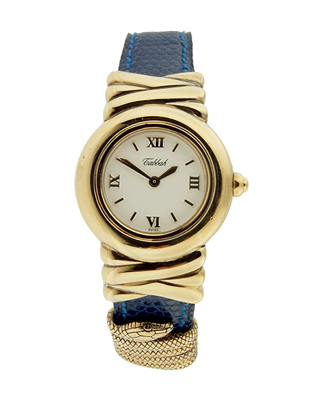 Tabbah “Premier” Ladies Gold-Plated Silver Wristwatch w/ serpent