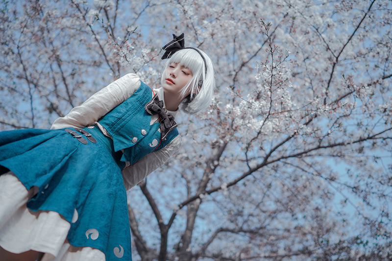 東方Project: 魂魄妖夢 コスプレ 青緑・長袖版 (森森仙) SailorStyle