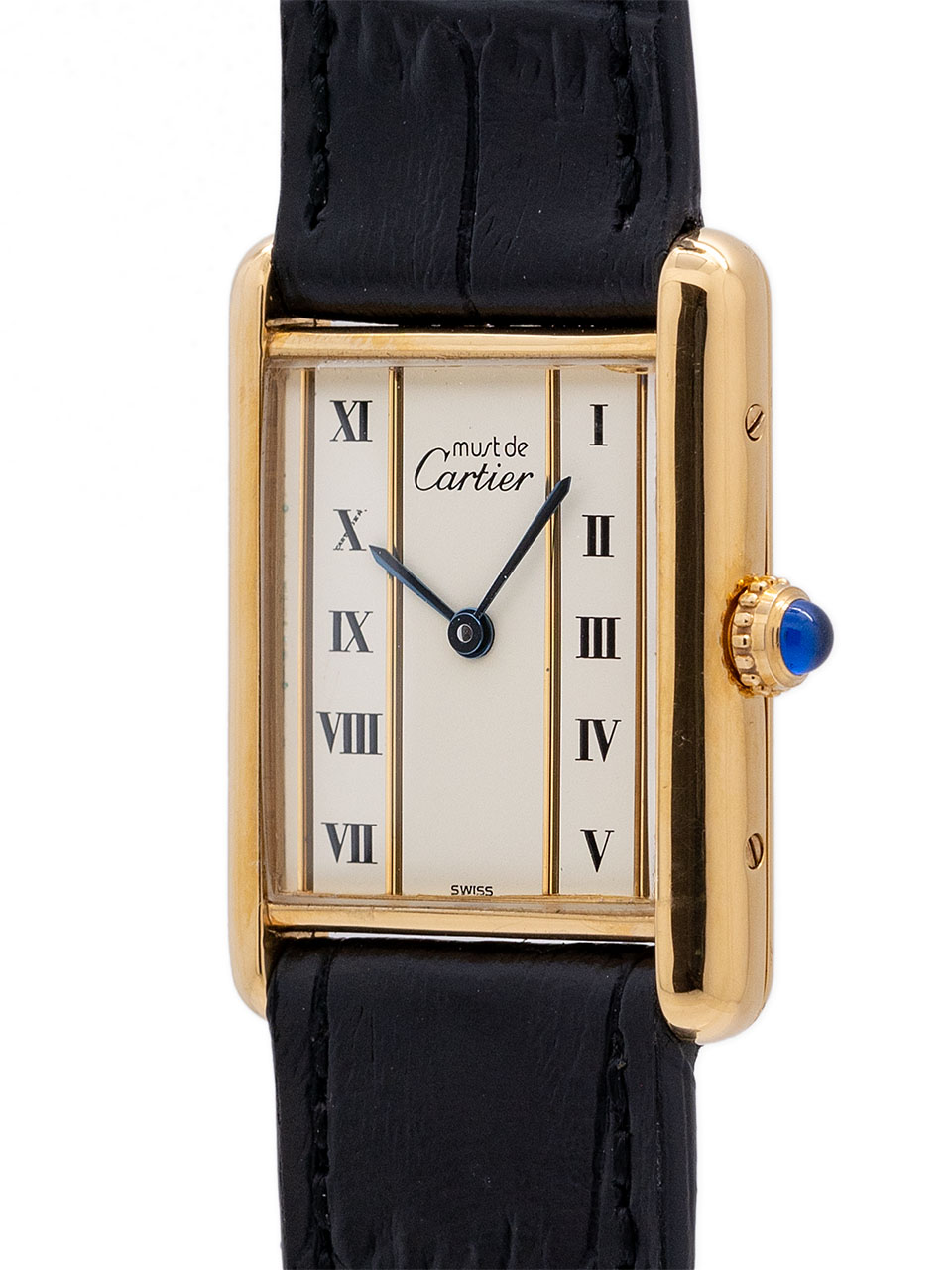 Cartier Tank Louis Man's Vermeil Quartz Roman Column Dial