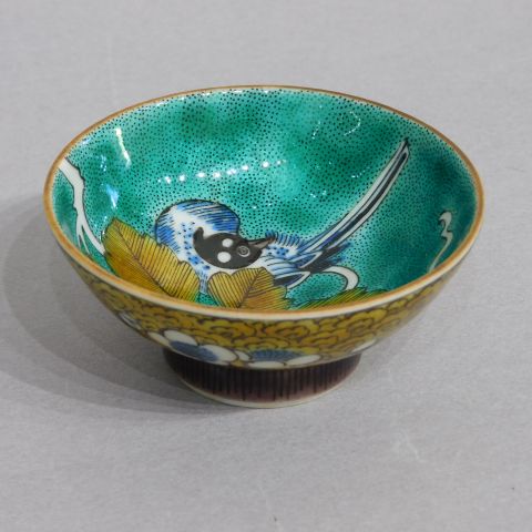 九谷焼 二代 徳田八十吉 造 絵変 ぐい呑み 一対 共箱 MS2