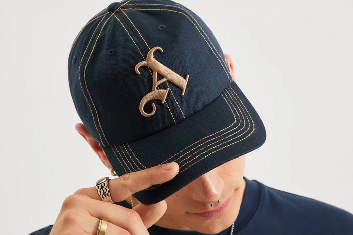 Arsenal 47 Navy Gothic A Contrast Stitch Cap | Official Online Store