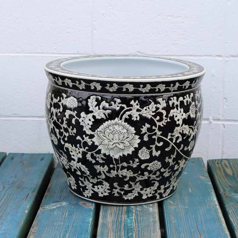 水鉢 大型 黒蓮 特大 13号 火鉢 鉢カバー 洋蓮 ロータス – 輸入家具の