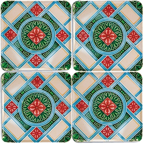 台湾マジョリカタイル柄 ブリキ製コースター【木子創意MUZI-ART】通販