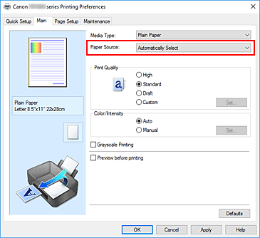 Canon : Inkjet Manuals : TR7600 series : Switching the Paper