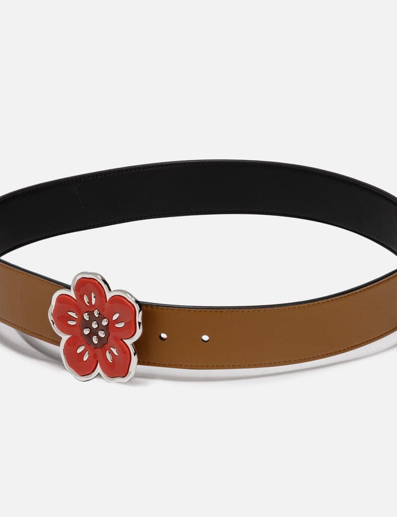Kenzo - 'Boke Flower' Wide Reversible Leather Belt | HBX