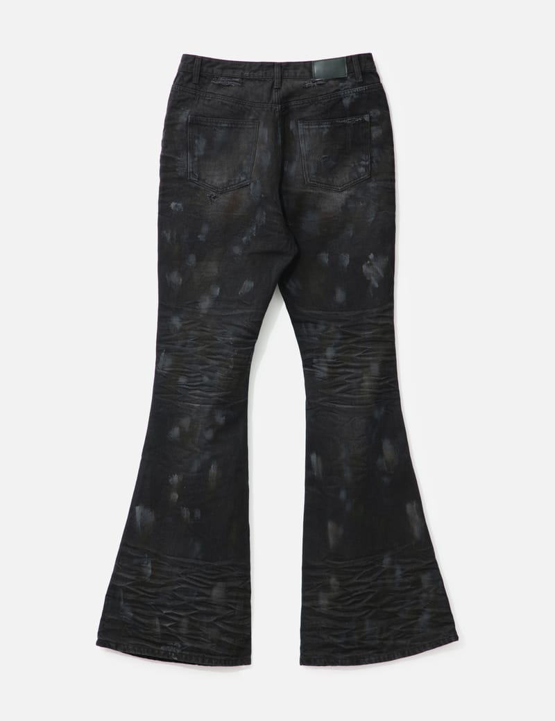 Undermycar - Mud Destroyed Wide Flare Jeans | HBX