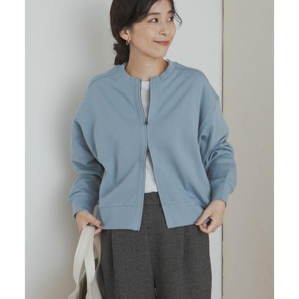 WEB/一部店舗限定カラー』コットンスウェットZIPカーディガン