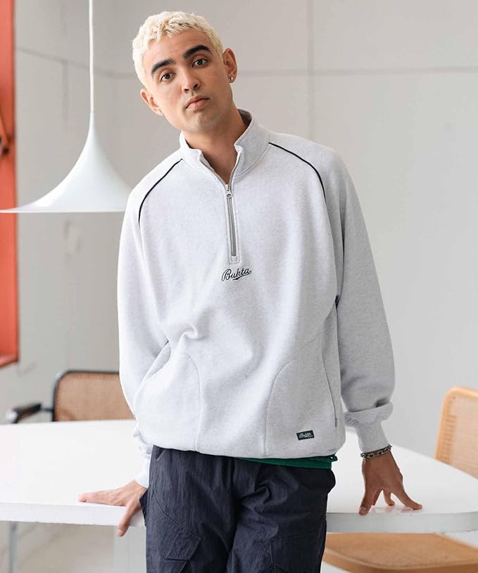 ヘビーoz 裏毛 ハーフ ジップ スウェット メンズ | クリフメイヤー