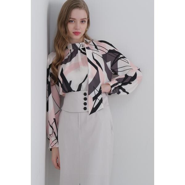 ◇ジオメトリックアートプリントブラウス | ピンキー＆ダイアン