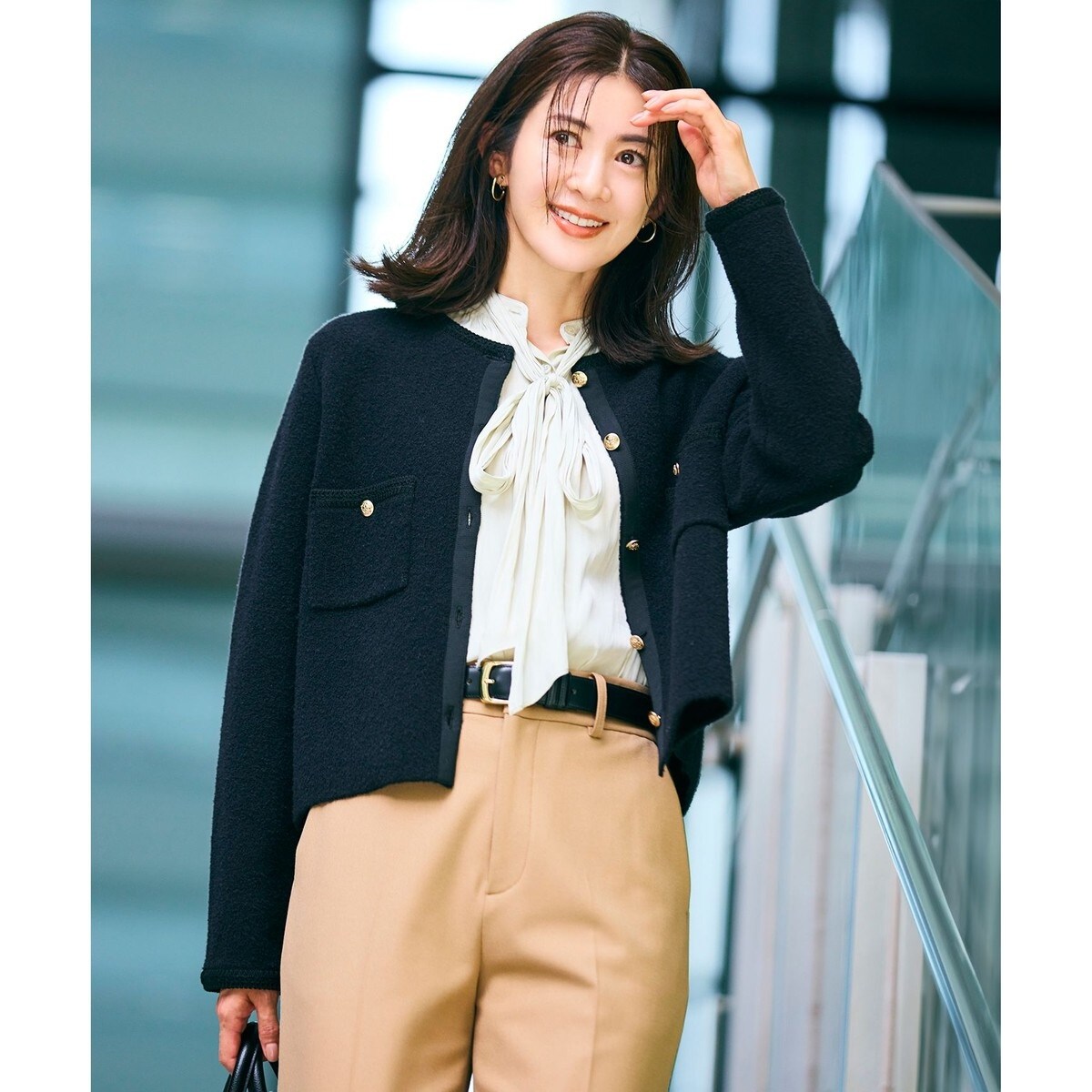 洗える】ミニブークレニット カーディガン | 23区(23KU) | マルイ