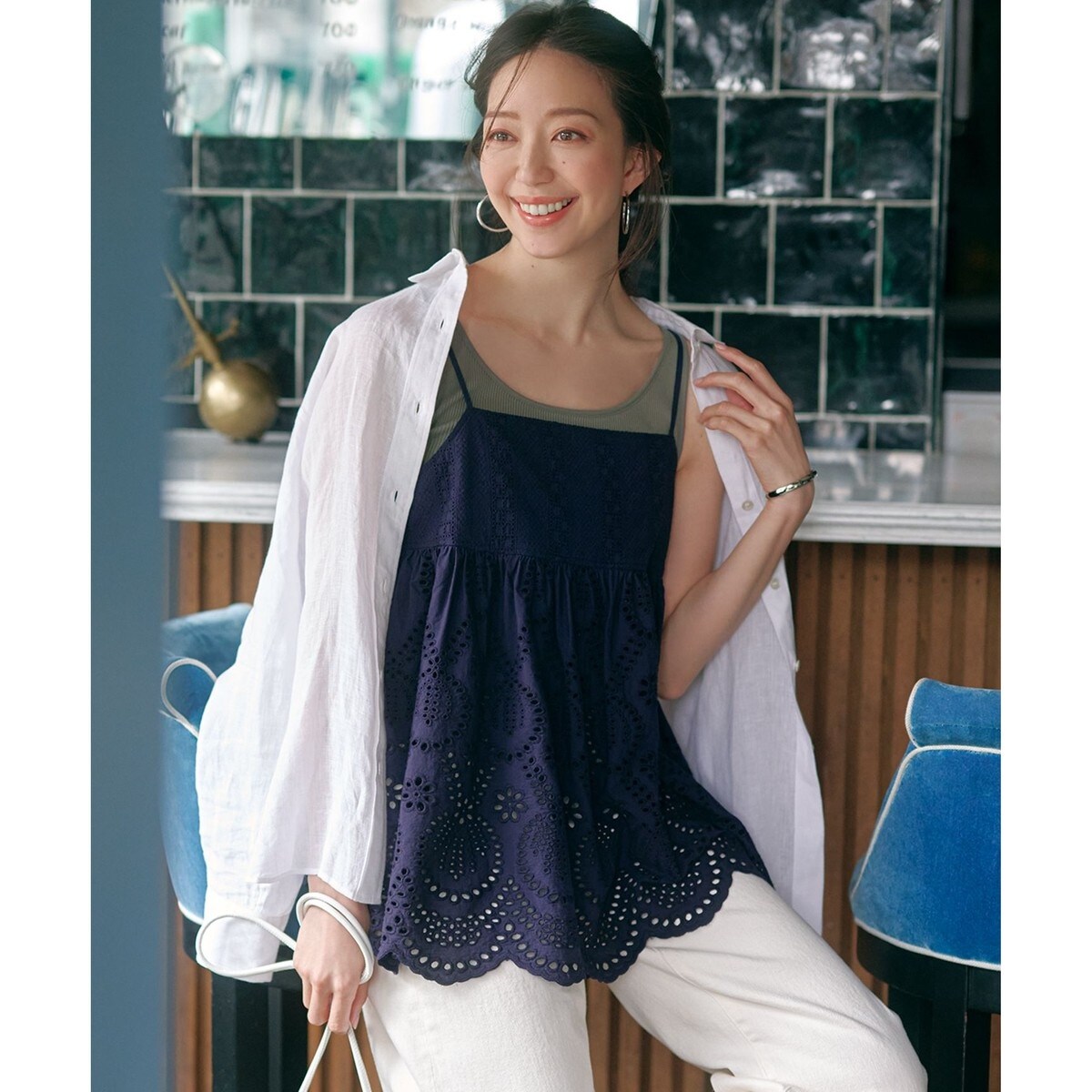 洗える】コットンエンブロイダリー キャミソール | 23区(23KU