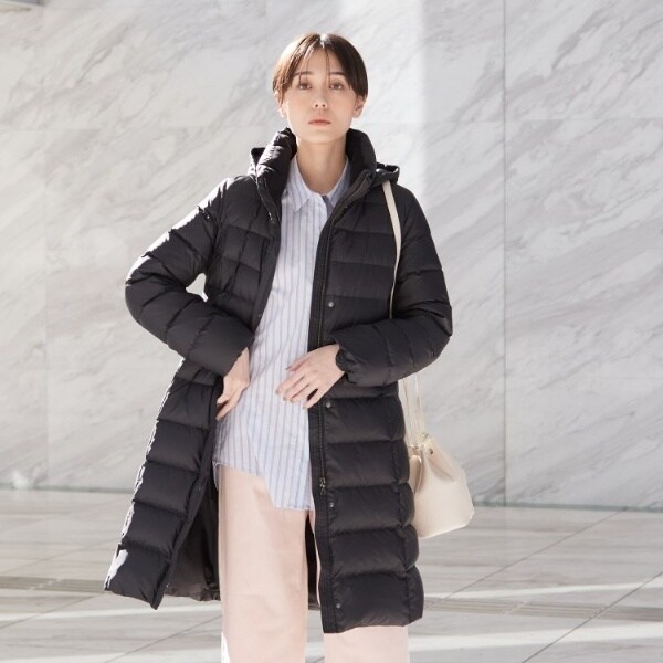 INDIVI インディヴィ ライナー付コート 撥水加工 黒 ブラック 05 XS
