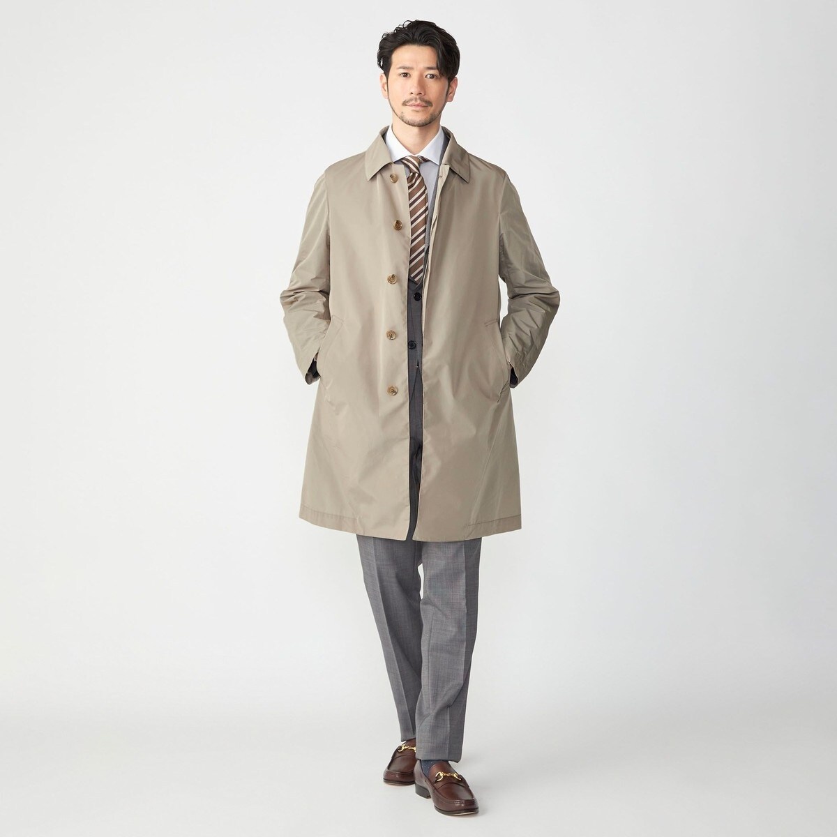 SHIPS: ナイロン シルク ステンカラーコート | シップス(SHIPS