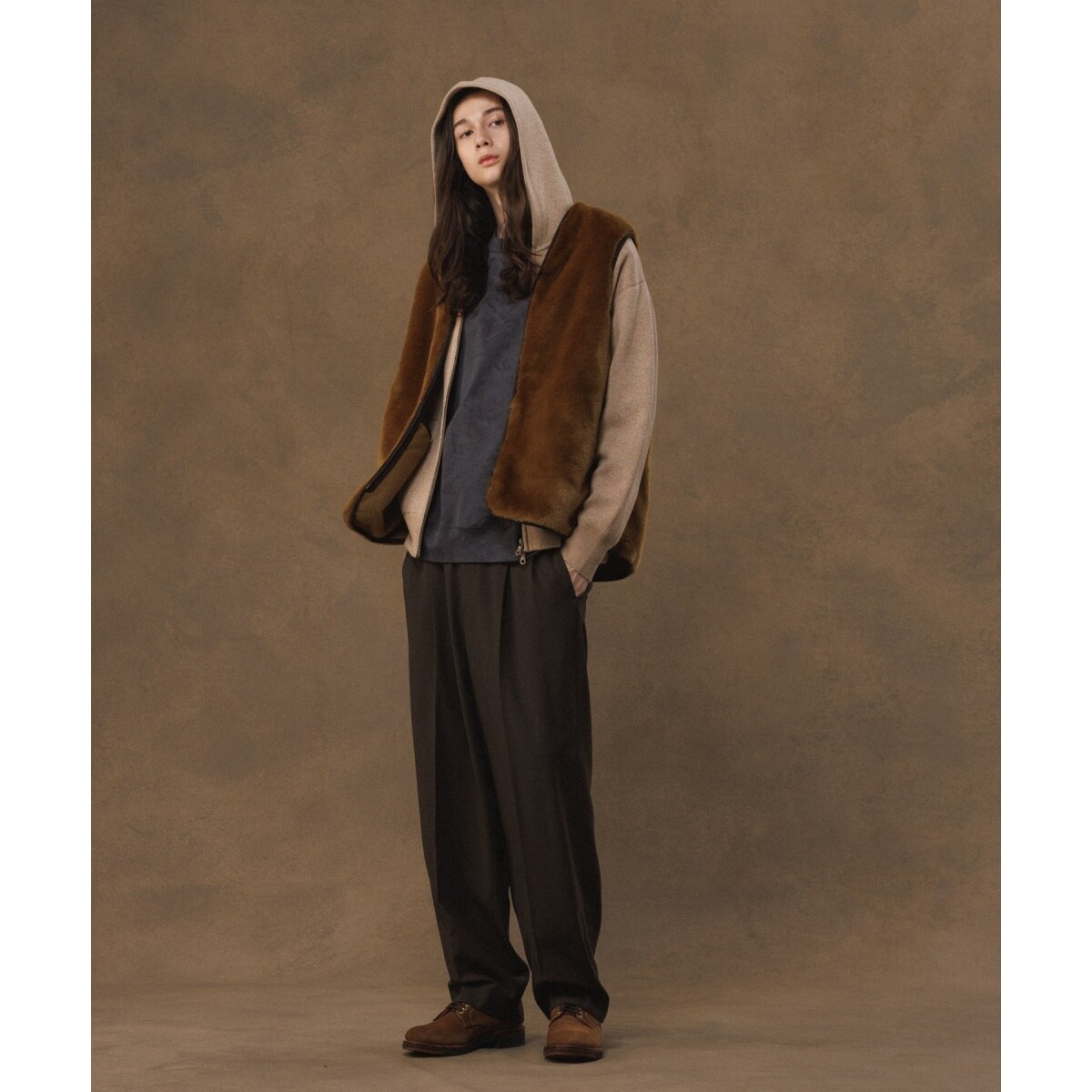 別注》【BARBOUR/バブアー】リバーシブル フロントジップ ファー