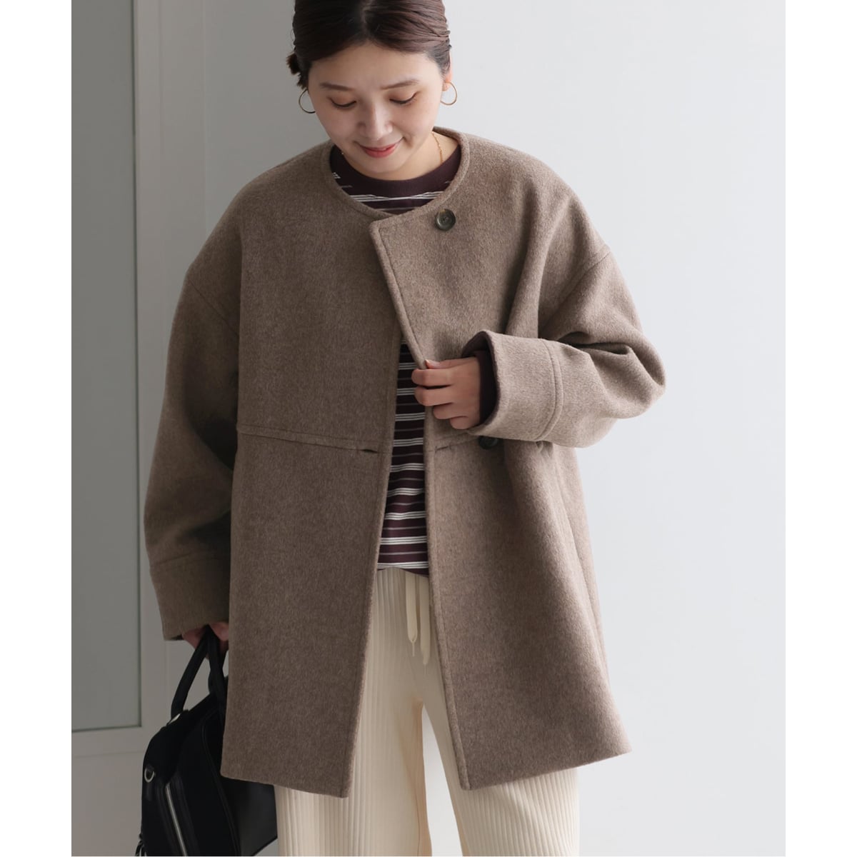 スーパー140ビーバーノーカラーミドルコート | ジャーナルスタンダード