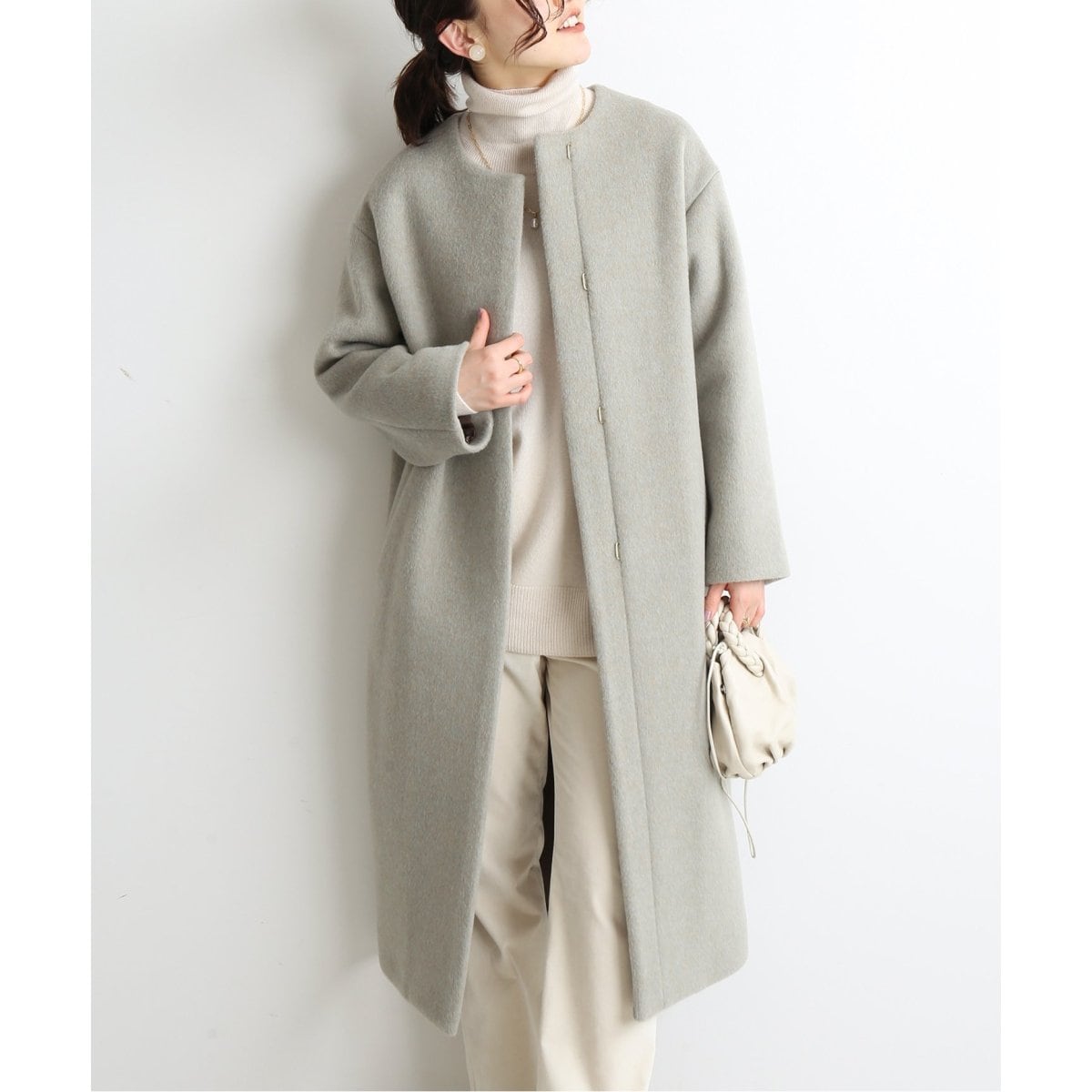 ラムウールノーカラーロングコート◇ | イエナ(IENA) | マルイウェブ