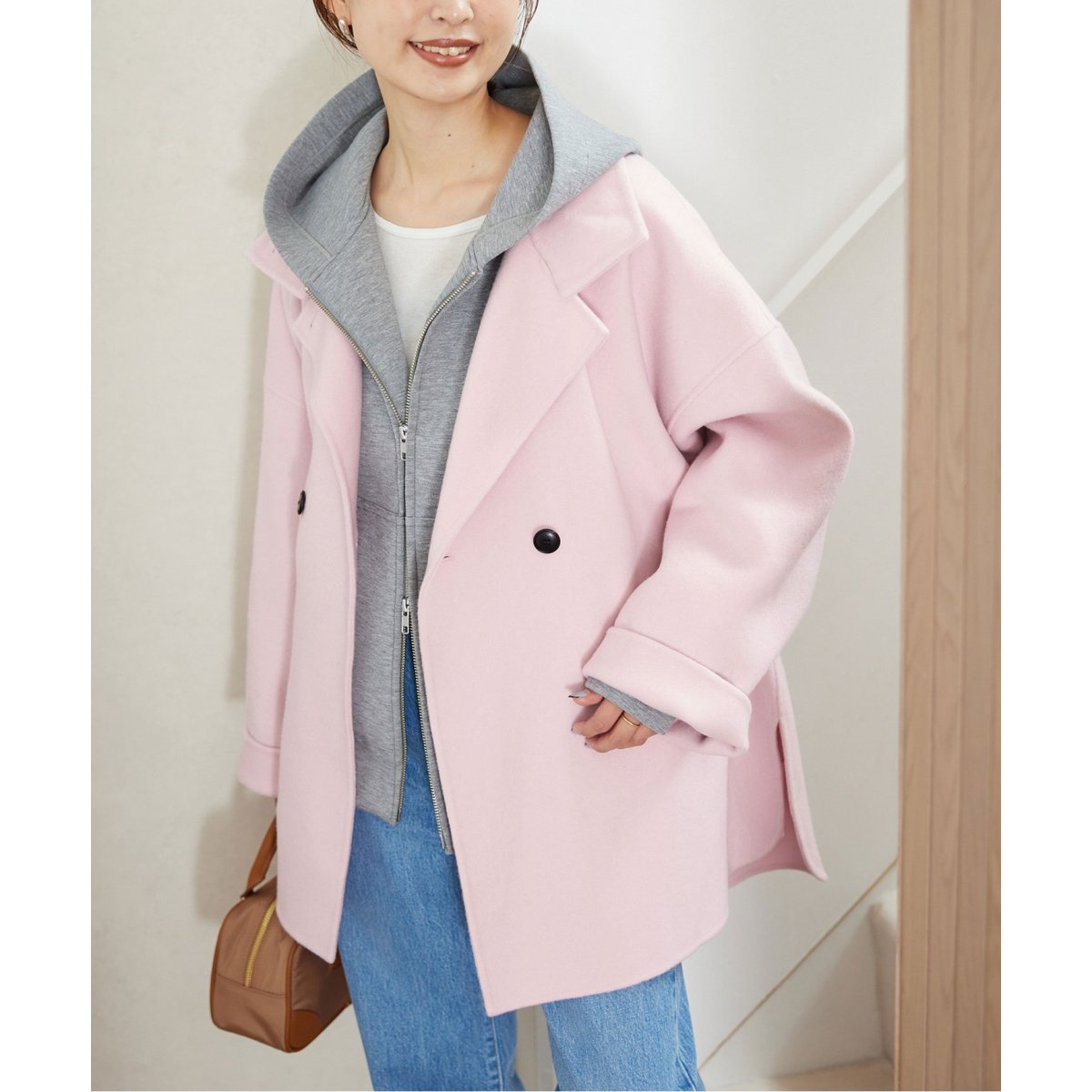 souple woolダブルフェイススタンドコート | スローブ イエナ(SLOBE