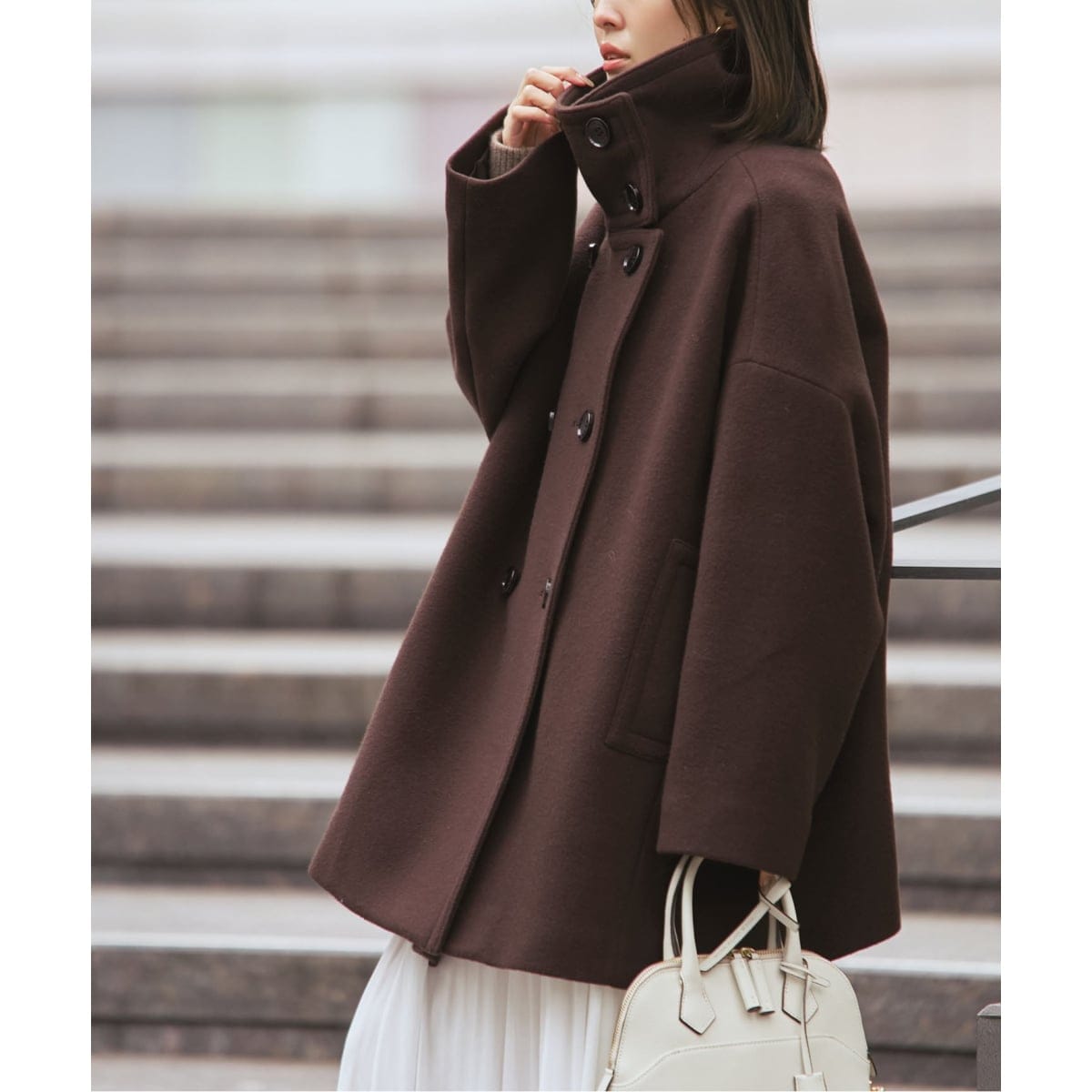 追加・WEB限定カラー》スタンドカラーオーバーコート | ノーブル(Noble