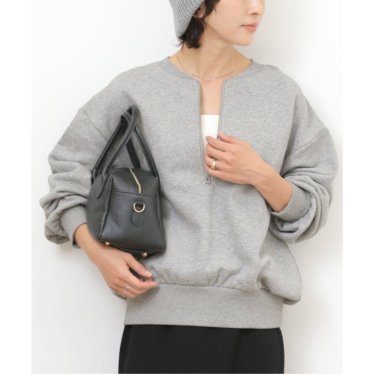 WEB限定》ハーフジップノーカラースウェット | ジャーナルスタンダード