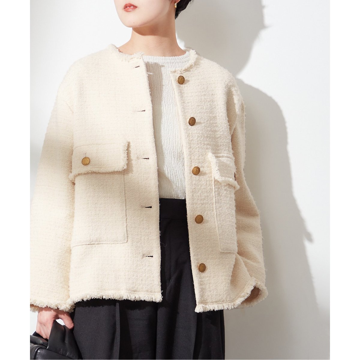 GIOLICA MIXツイードWIDEジャケット | ジャーナルスタンダード