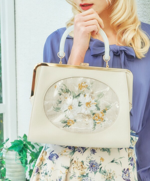アートタッチフラワー刺繍ハンドバッグ | アンアナザーアンジェラス(an