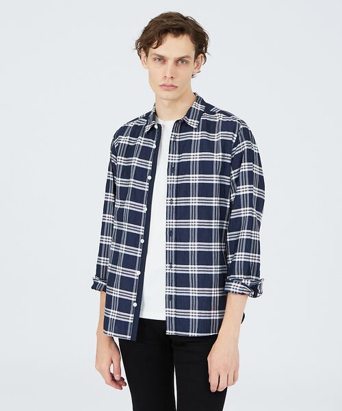 セール】 先染リネンワッシャーチェックシャツ （シャツ・ブラウス