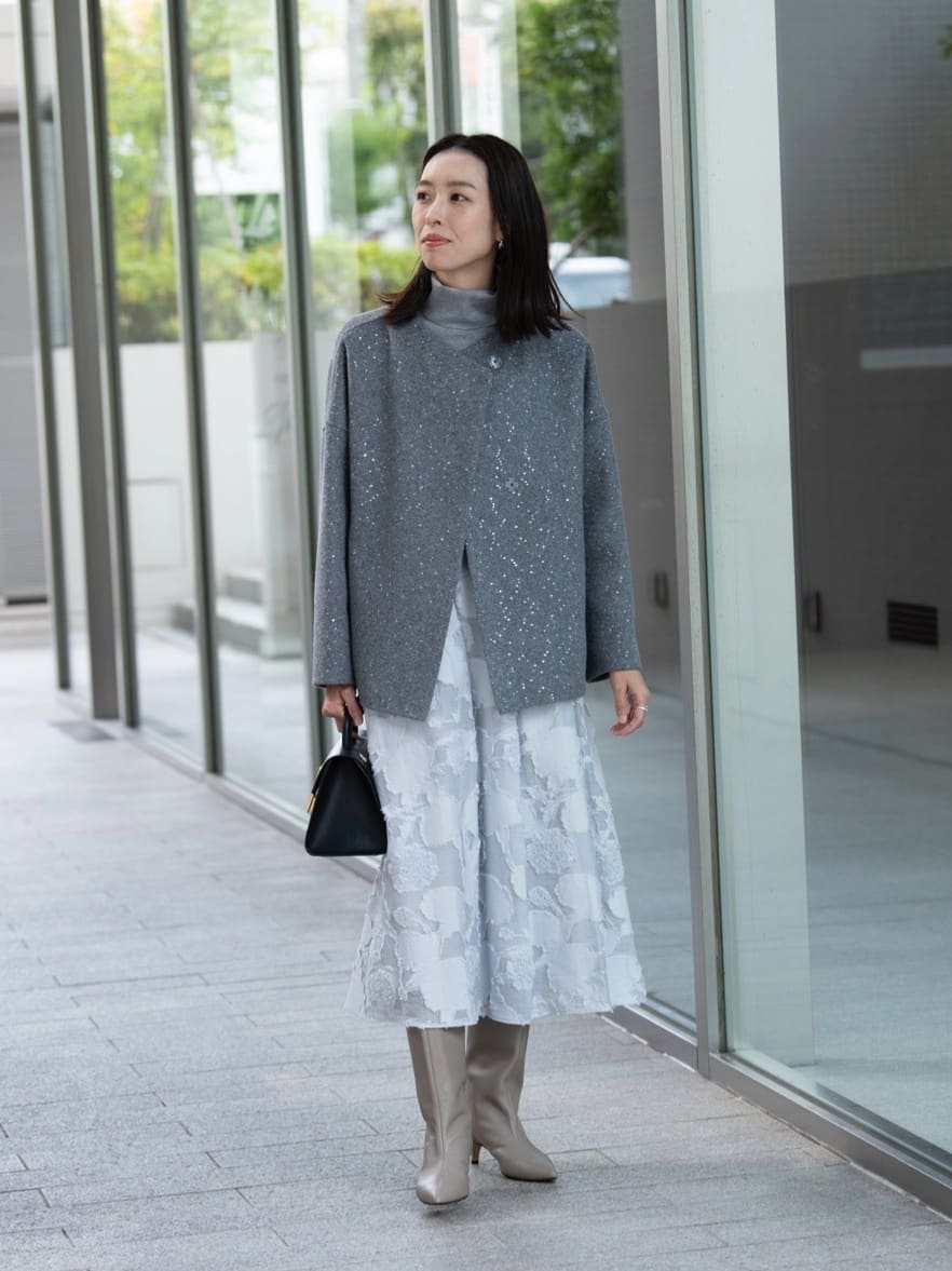 セール】 スパンコールリバー ショートコクーンコート （その他