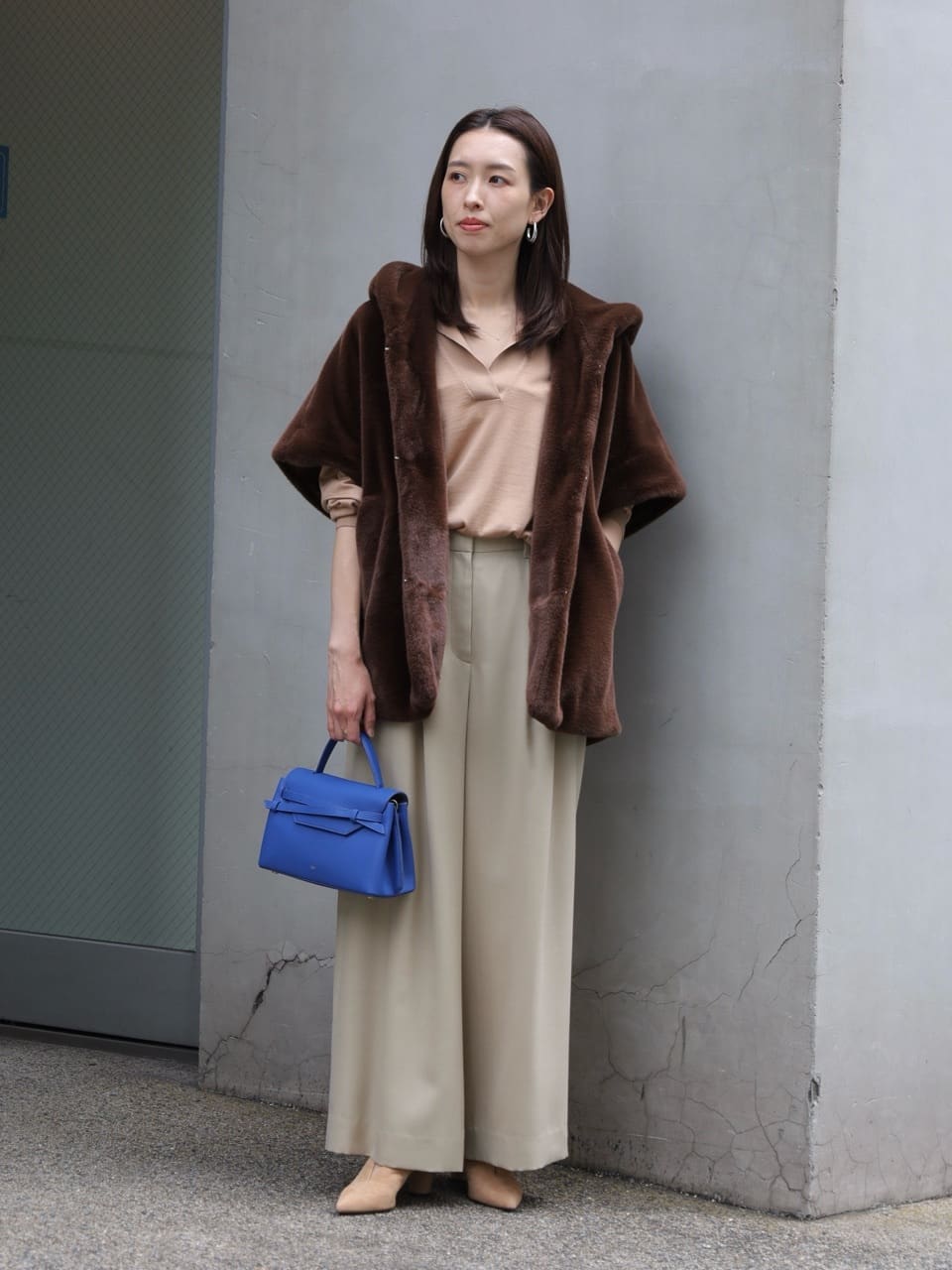 セール】 スムースファー フーディーポンチョ （その他アウター