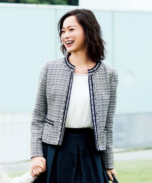 セール】 【セレモニー】ファンシーラメツイード ノーカラージャケット