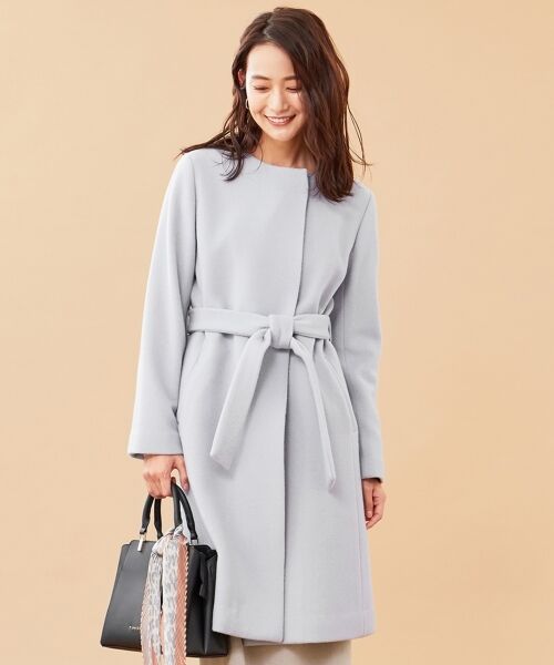 セール】 【2WAY】スーペリアファインウールモッサ ノーカラーコート