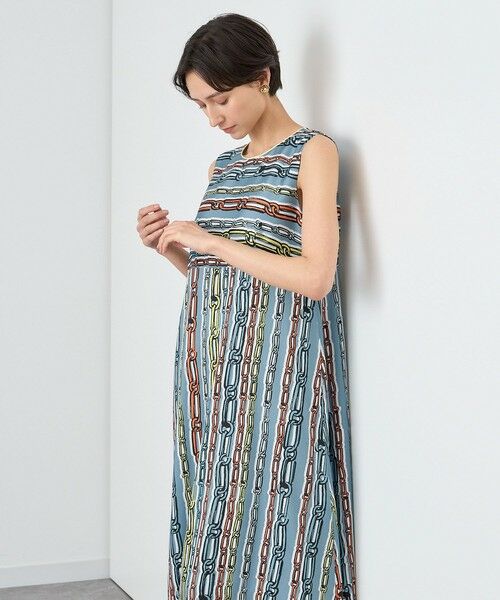 セール】 チェーンプリントノースリーブワンピース （ミニ丈・ひざ丈