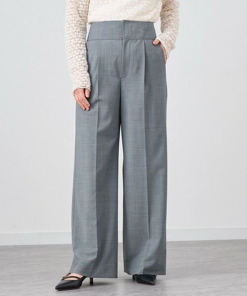 セール】 【セットアップ対応商品】ウールトロピカルタックワイド