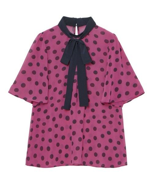 セール】 【セットアップ対応商品】ポルカドットボウタイ ブラウス