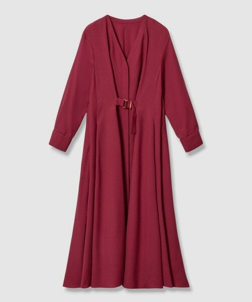 セール】 ウールジョーゼットフロントタック ワンピース （ロング