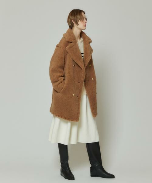 セール】 ウールMIXボアピーコート （ステンカラーコート