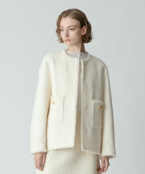 セール】 ロービングツイードジャコット （ノーカラージャケット