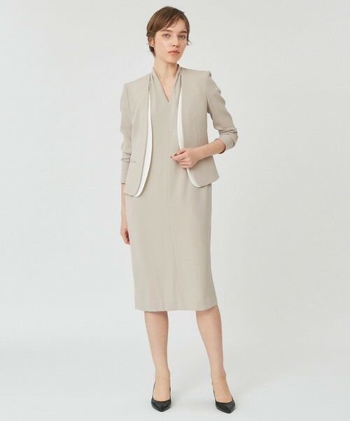 CINDY / ダブルカラージャケット （ノーカラージャケット）｜BEIGE