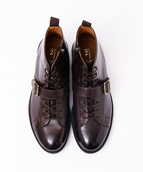 セール】 【販売店舗限定】ベルトデザイン レースアップブーツ