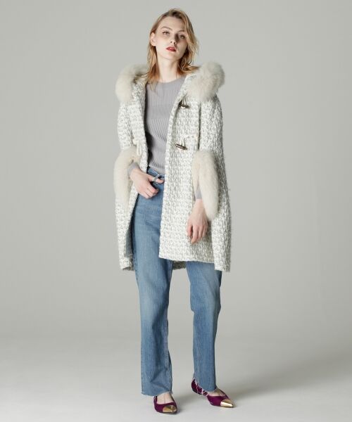 セール】 ファー付ツィードポンチョ （ポンチョ）｜GRACE CONTINENTAL