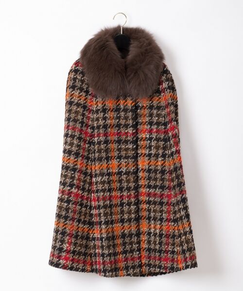 セール】 チェックツイードポンチョ （ポンチョ）｜GRACE CONTINENTAL