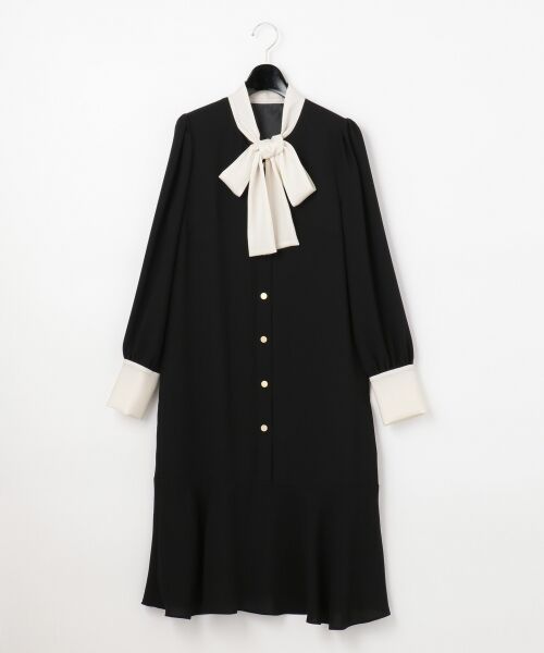 ヘムフレアボウタイワンピース （ミニ丈・ひざ丈ワンピース）｜GRACE