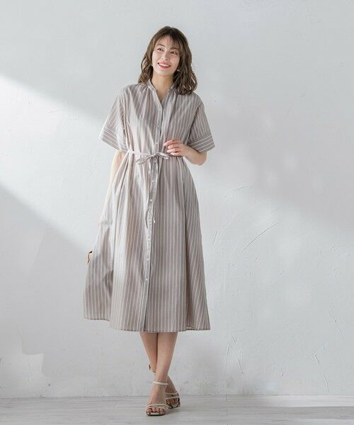 セール】 TCブロード半袖シャツワンピース ≪洗濯機で洗える