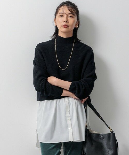 セール】 【洗える】レイヤードコンビ ニット （ニット・セーター）｜L