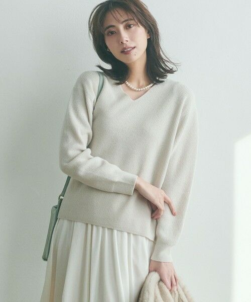 セール】 【洗える】ウールカシミヤ Vネック ニット （ニット