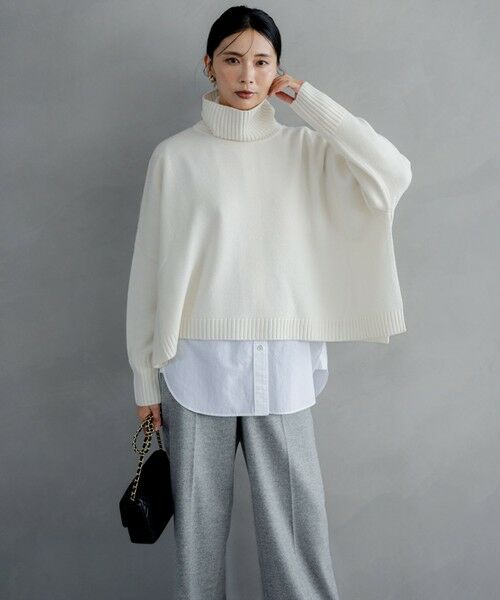 セール】 【洗える】ウールカシミヤ ニットポンチョ （ニット