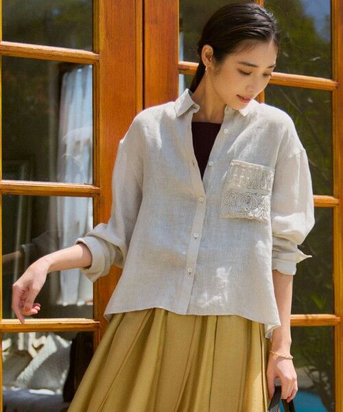 JACQUEMUS LE RAPHIA クロップドシャツ ベージュリネン JACQUEMUS LE