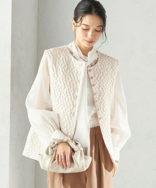 一部追加予約》〈手洗い可能〉オーガンジー リボン ブラウス （シャツ