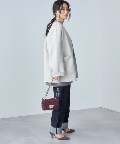 セール】 SUPER140 配色 リバーシブル ノーカラー コート ◇ （その他