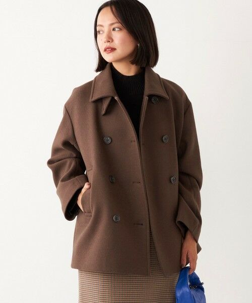 セール】 SHIPS Colors:メルトン ショート Pコート （ピーコート