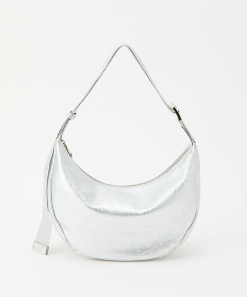 ソフトレザーラウンドショルダーバッグ［silver］ （ショルダーバッグ